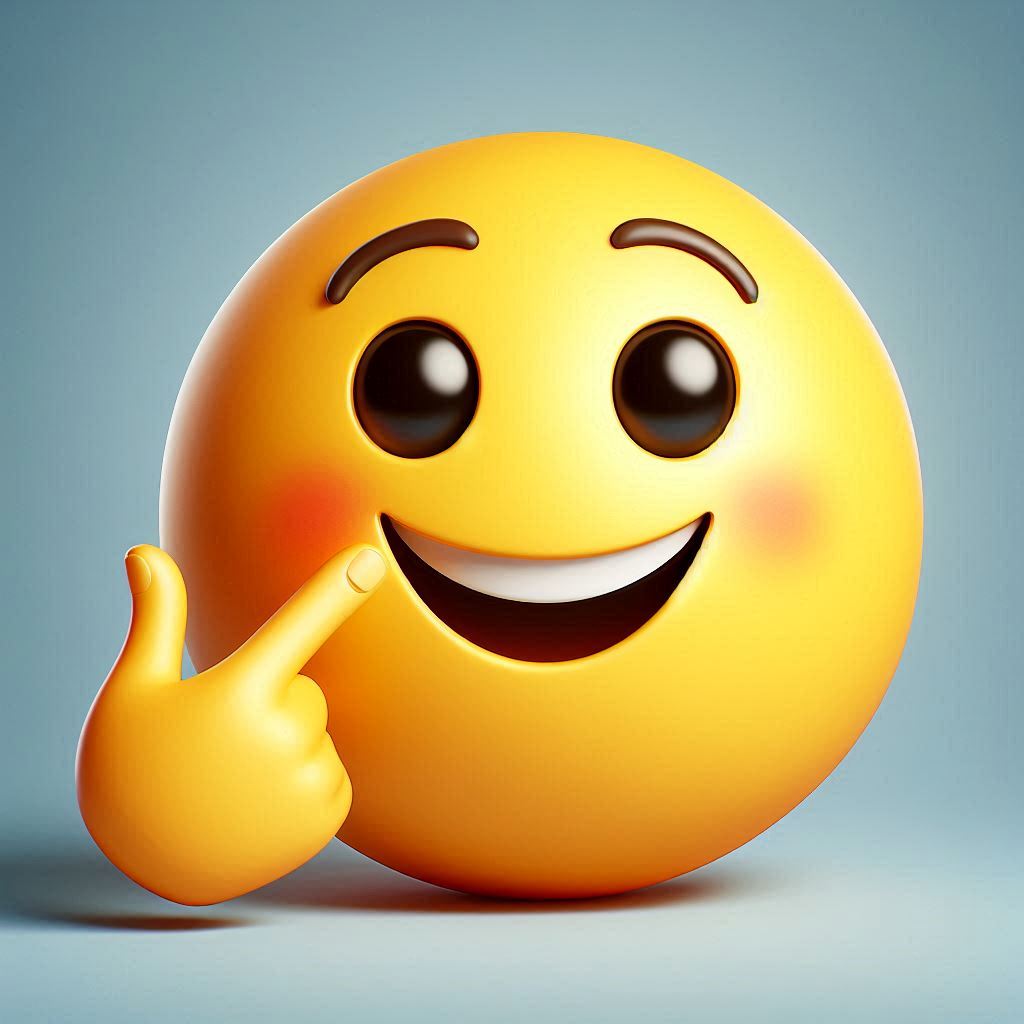 Emoji zeigt auf sich selber